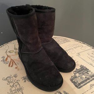 Classic short black womens Uggs, Size 6